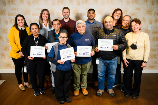 Six ABM Janitors Celebrate Graduating the Green Janitor Education Program